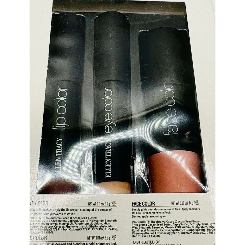 NWT ELLEN TRACY COMPLEXION COLOR STICKS FOR LIP EYE FACE FOR A WARM NATURAL GLOW